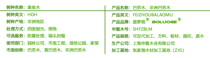 巴劳木参数