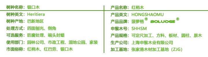 银口木参数